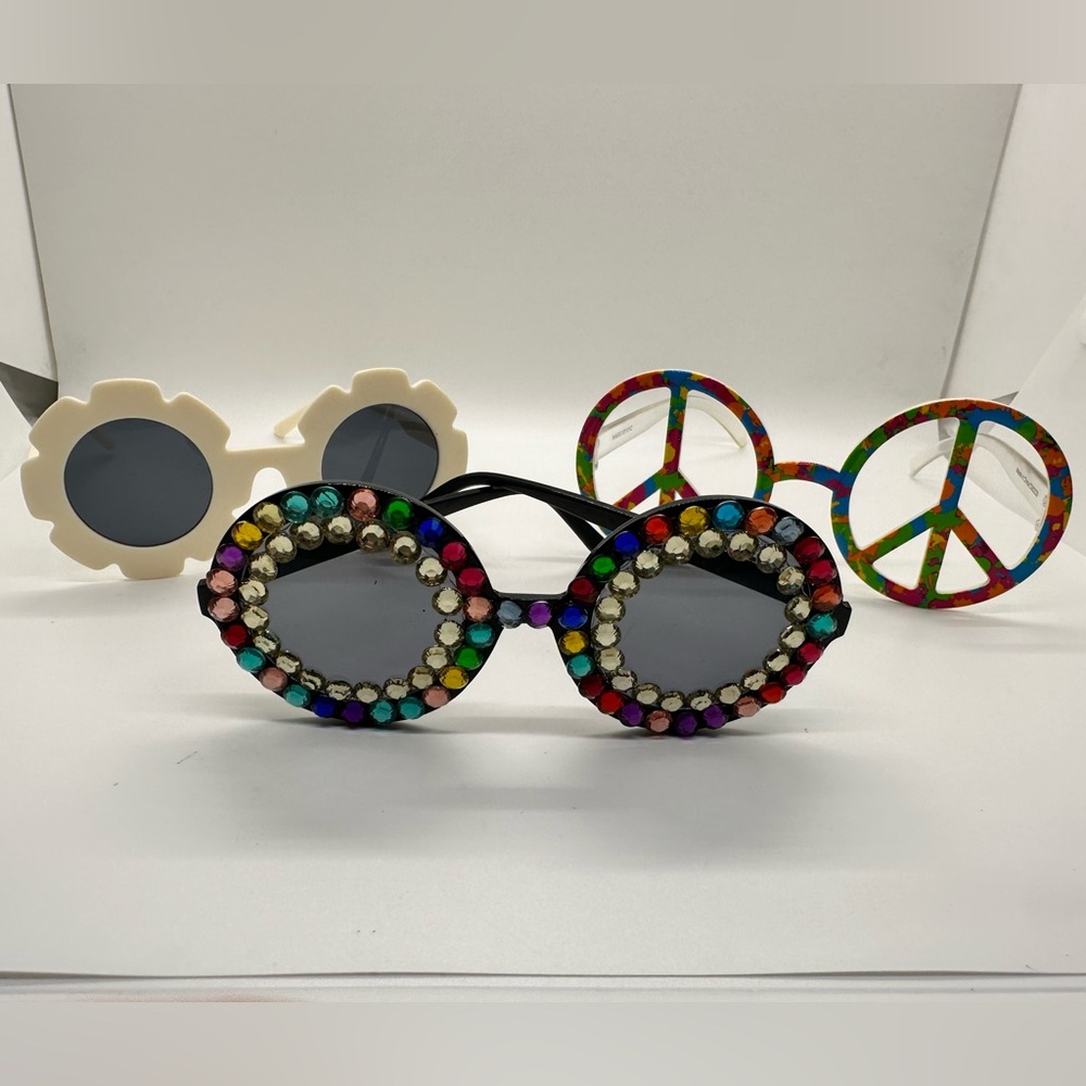 3 pair fun glasses